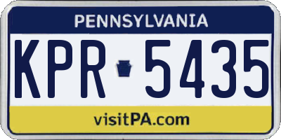 PA license plate KPR5435