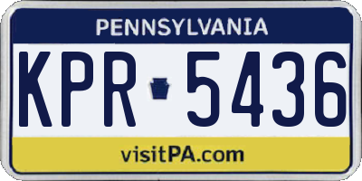 PA license plate KPR5436