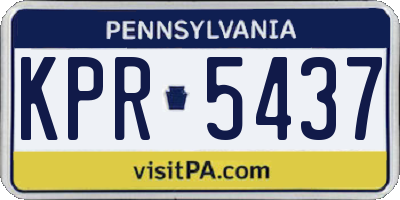 PA license plate KPR5437