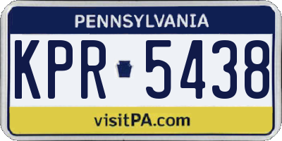 PA license plate KPR5438