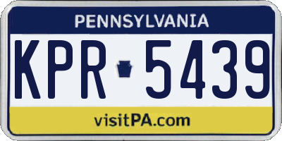 PA license plate KPR5439