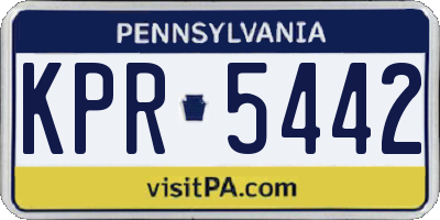 PA license plate KPR5442