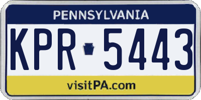 PA license plate KPR5443