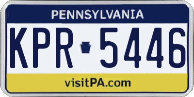 PA license plate KPR5446