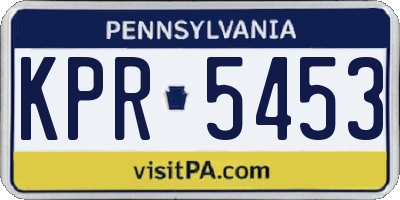 PA license plate KPR5453