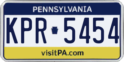 PA license plate KPR5454