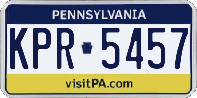 PA license plate KPR5457
