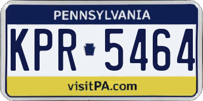PA license plate KPR5464