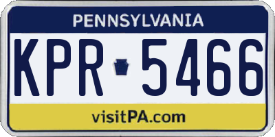 PA license plate KPR5466