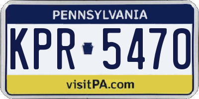 PA license plate KPR5470