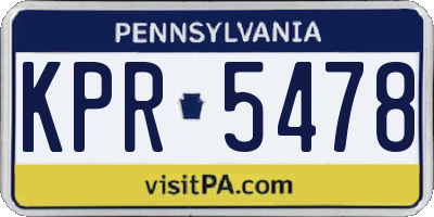 PA license plate KPR5478