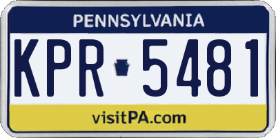 PA license plate KPR5481