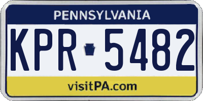 PA license plate KPR5482