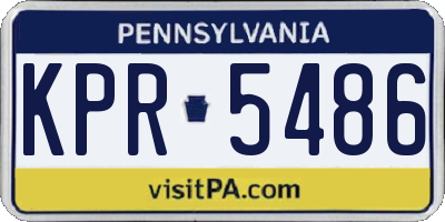 PA license plate KPR5486