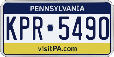 PA license plate KPR5490