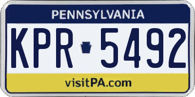 PA license plate KPR5492