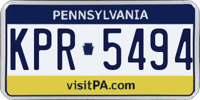 PA license plate KPR5494