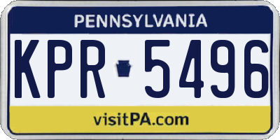 PA license plate KPR5496