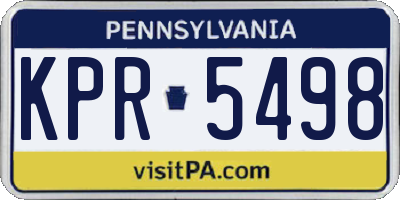 PA license plate KPR5498