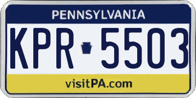 PA license plate KPR5503
