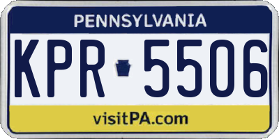 PA license plate KPR5506