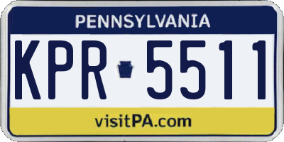 PA license plate KPR5511