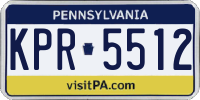 PA license plate KPR5512