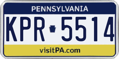 PA license plate KPR5514