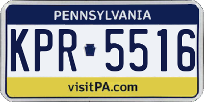 PA license plate KPR5516