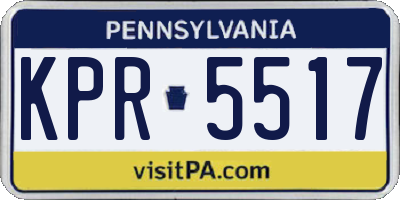 PA license plate KPR5517