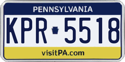 PA license plate KPR5518