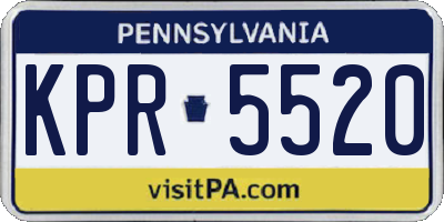PA license plate KPR5520