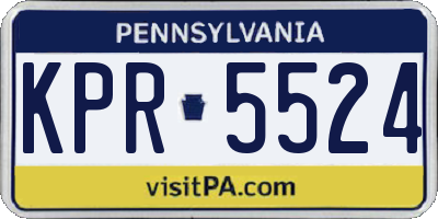 PA license plate KPR5524