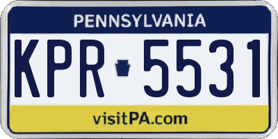 PA license plate KPR5531