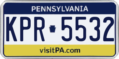 PA license plate KPR5532