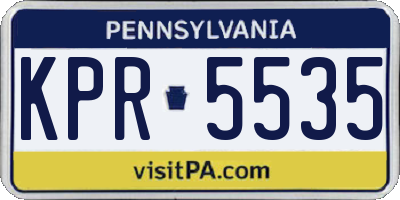 PA license plate KPR5535