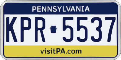 PA license plate KPR5537