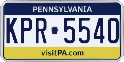 PA license plate KPR5540