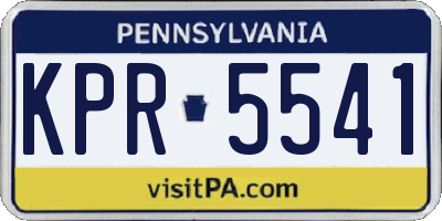 PA license plate KPR5541