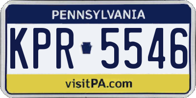 PA license plate KPR5546