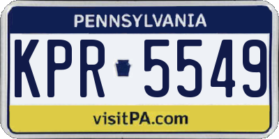 PA license plate KPR5549