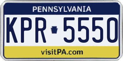 PA license plate KPR5550