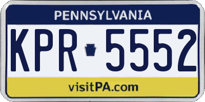 PA license plate KPR5552