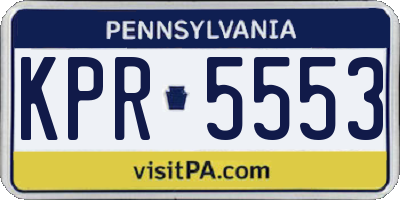 PA license plate KPR5553