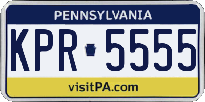 PA license plate KPR5555