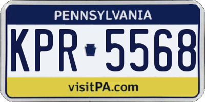 PA license plate KPR5568