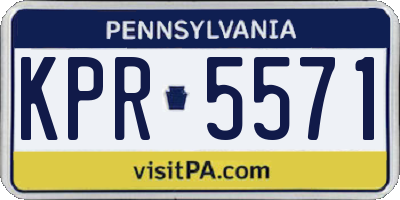 PA license plate KPR5571