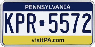 PA license plate KPR5572