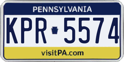 PA license plate KPR5574