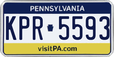 PA license plate KPR5593